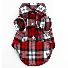 Load image into Gallery viewer, 2019 New Spring Pet Fashion Puppy Dog Vests Plaid Stripe Pet T Shirt Cotton Cat Grid Costumes Dog Autumn Clothes Jacket Coats