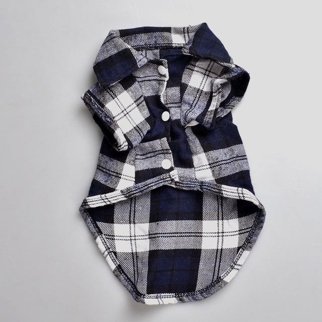 2019 New Spring Pet Fashion Puppy Dog Vests Plaid Stripe Pet T Shirt Cotton Cat Grid Costumes Dog Autumn Clothes Jacket Coats