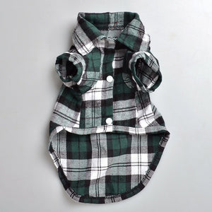 2019 New Spring Pet Fashion Puppy Dog Vests Plaid Stripe Pet T Shirt Cotton Cat Grid Costumes Dog Autumn Clothes Jacket Coats