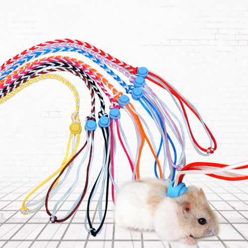 1.4m Adjustable Pet Hamster Leash Harness Rope Gerbil Cotton Rope Harness Lead Collar for Rat Mouse Hamster Pet Cage Leash